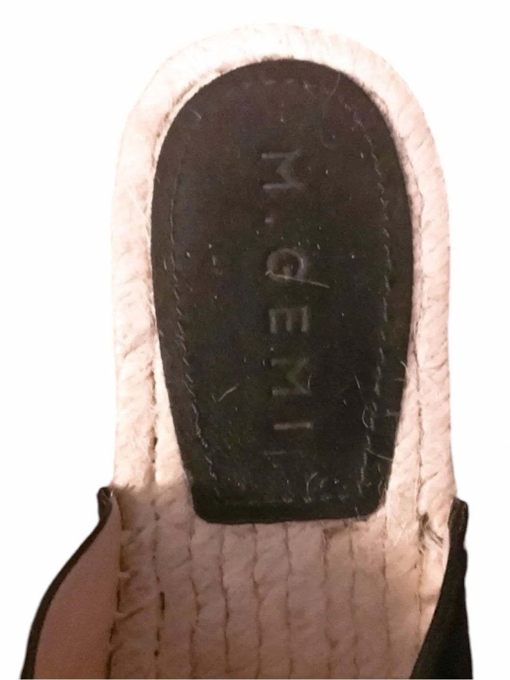 M Gemi Leather Slides Espadrille Black Size 7 Nido Curvo Italy Euro Coastal